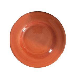 Burnt Orange TABLETOPS UNLIMITED Dinner Plate Handpainted Width: 11 1/8 in